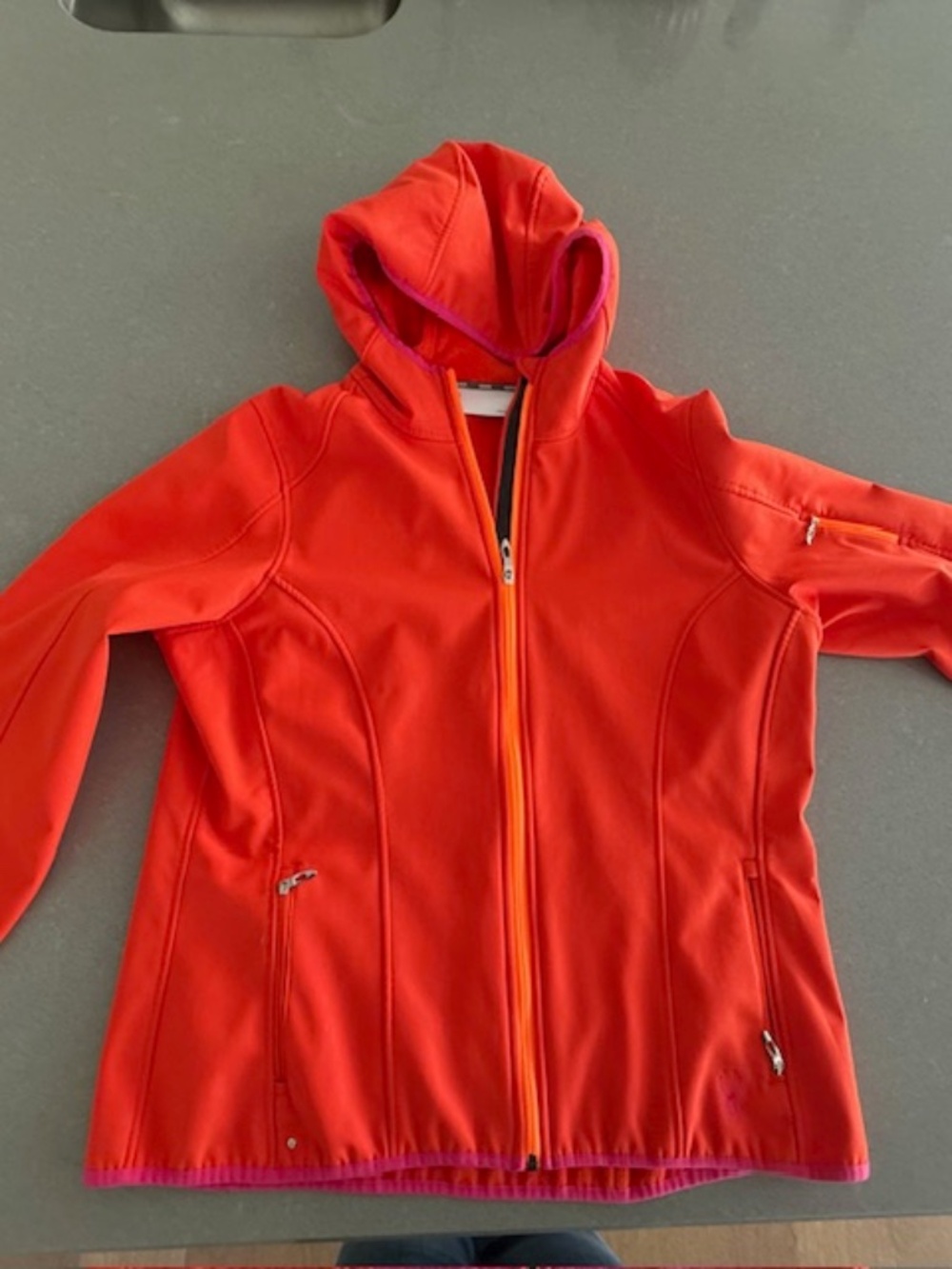 Women's Spyder Soft Shell Athletic Fit Hooded Fleece Lined Jacket XL EUC
